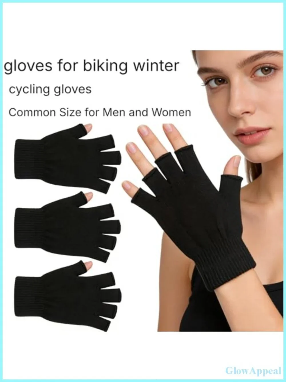 Fingerless Gloves Half Finger Knit Thermal Winter Driving Cycling Texting Unisex